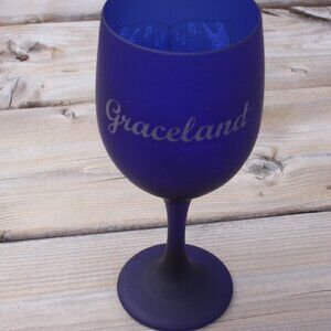 Beautiful Cobalt Blue Graceland Goblet Elvis